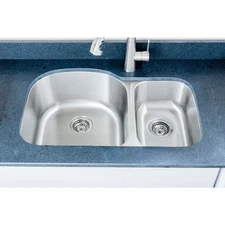 The Craftsmen Series Undermount Stainless Steel 32 In. 70/30 Double Bowl Kitchen