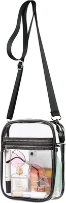 AUCUU Transparente Umhängetasche, PVC Durchsichtige Tasche mit Verstellbarem Riemen,