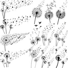 13 Sheets Dandelion Temporary Tattoos Realistic Butterfly Flower for Women Girls