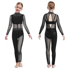 Kids Girls Ballet Dance Leotard Catsuit Gymnastics Full Body Jumpsuit Dancewear