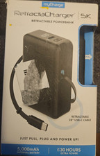 myCharge 5000mAh 30W RetractaCharger  Power Bank with Buit-in Retractable 