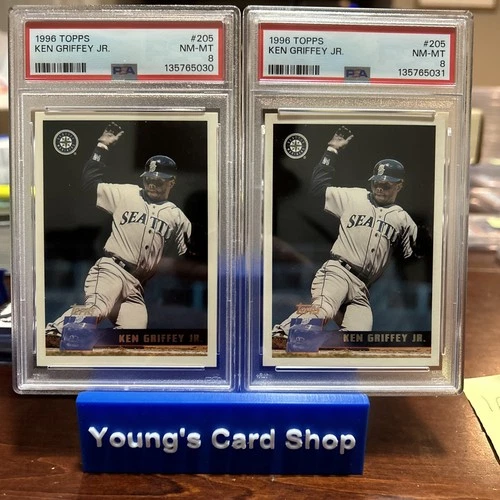 1996 Topps - #205 Ken Griffey Jr HOFer - PSA  8 NM-MT