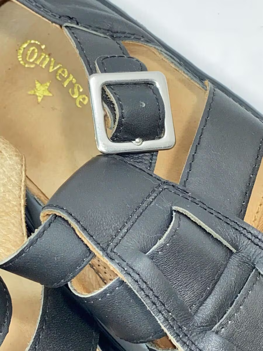 CONVERSE Sandals, 25cm, Black Leather, 38001520 thumbnail 6