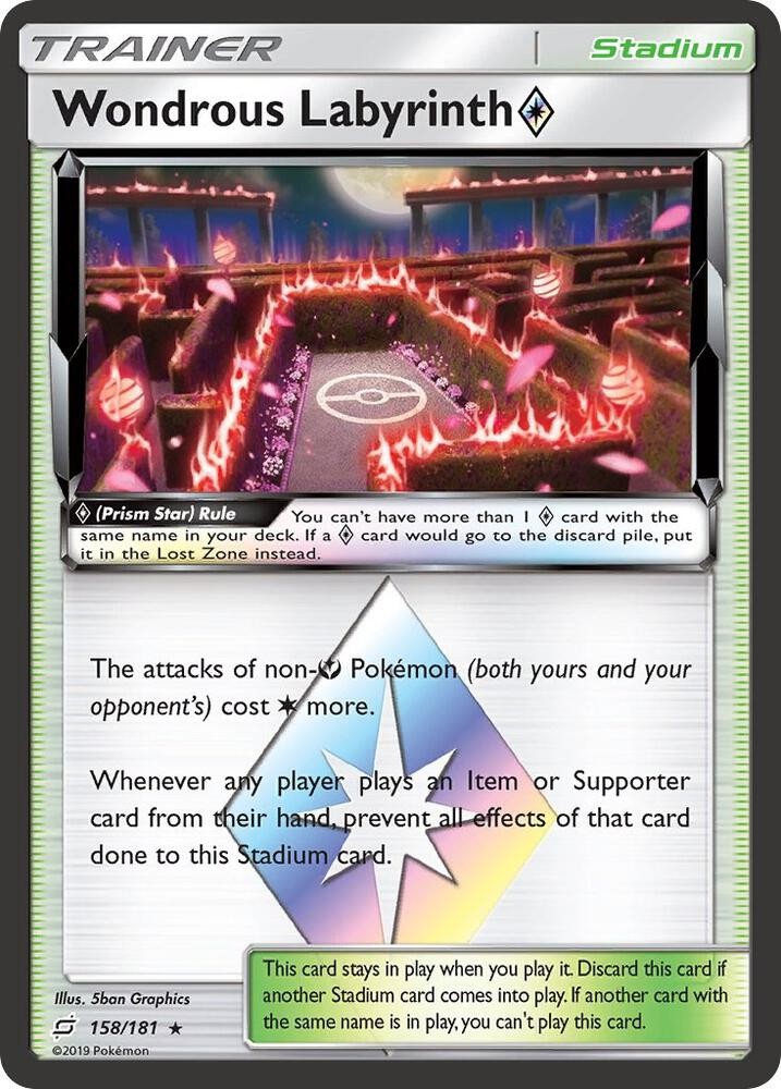 WONDROUS LABYRINTH PRISM STAR 158/181 SM TEAM UP POKEMON (HOLO RARE, NM)