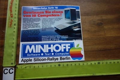 Alter Aufkleber Büro Computer Software BTX MINHOFF Berlin Silicon-Rallye 1985