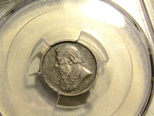 1892 South Africa 3 Pence Graded Silver Coin Mint 24.000