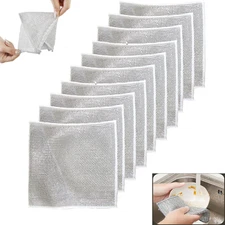 10 PCS Multipurpose Wire Dishwashing Rag for Wet and Dry,Non-Scratch Wire Dishcl