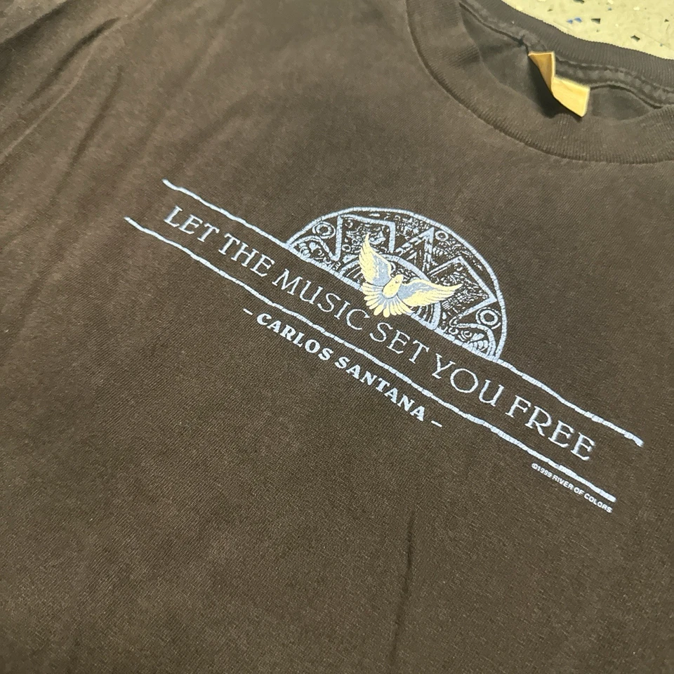 Camiseta Carlos Santana Let The Music Set You Free 1999 vintage Foto 2 de 4