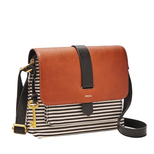 Fossil Women's Kinley Leather & Fabric Small Crossbody Purse Handbag Black St... - Picture 4 of 6