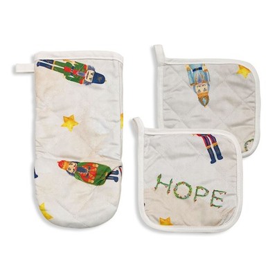 3-teiliges Set Ofenhandschuh und 2 Steckdosen Weihnachtsdeko Geschenkidee Weihnachten 5644