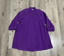 Vintage Christian Dior Oversized Coat Womens 10 Purple Wool 70s