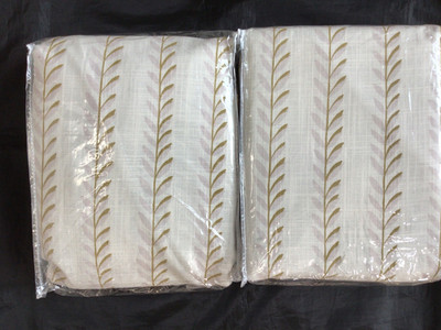 2 WEST ELM JOSEPH ALTUZARRA VINES STRIPE BO CURTAINS 48  x 108   NEW NO TAGS