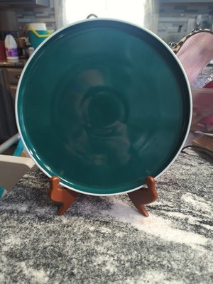 Vintage BLOCK CHROMATICS Deep Teal Modernist Geometric Dinner Plate Germany 