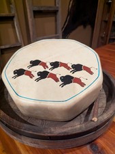 Painted Native Tarahumara Hand Drum 16 -Buffa...
