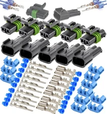 5-Pack (2-PIN) 30Amp Waterproof Connector Terminals and Seals 12-10awg