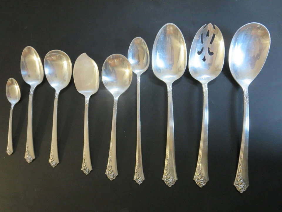 Cubiertos Oneida Heirloom Damasco Rosa Plata Esterlina ELECCIÓN SIN MONO Foto 2 de 4