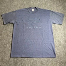 Jerzees Mens Shirt Extra Large Blue Short Sleeve Saipan Comfort Made In USA