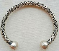 RARE ANCIENT VIKING BRACELET SILVER TWISTED ARTIFACT AUTHENTIC OPENWORK W BALLS