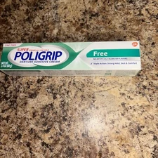 Poligrip Super Denture Adhesive Cream Zinc, Flavor, & Color Free 2.4oz EXP 03/25