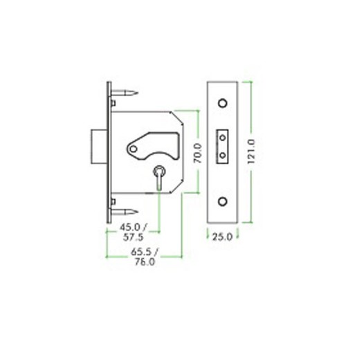 Zoo Hardware 3 Lever 76mm Union 2177 Replacement Deadlock - Picture 2 of 2