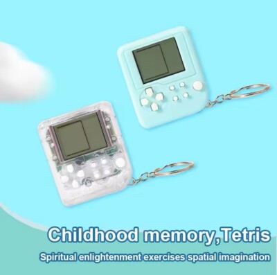 2 Stk Retro nostalgische Spielkonsole mit Schlüsselanhänger Hamster Videospiel 