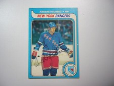1979/80 O-PEE-CHEE NHL HOCKEY CARD #240 ANDERS HEDBERG EX AUTO AUTOGRAPH OPC