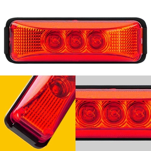 4Pcs Amber Red 3LED Side Marker Lights RV Truck Trailer Clearance Light US - Picture 12 of 39