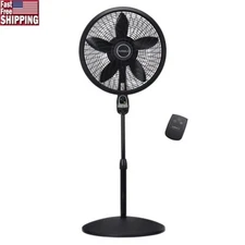 54" Oscillating Pedestal Fan W/ Remote Timer 3 Speed Height Adjustable Indoor US