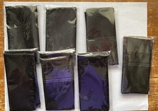 Lot of 7 Black Pocket Squares Handkerchiefs Men's Formal Suit Pocket Squares NEW