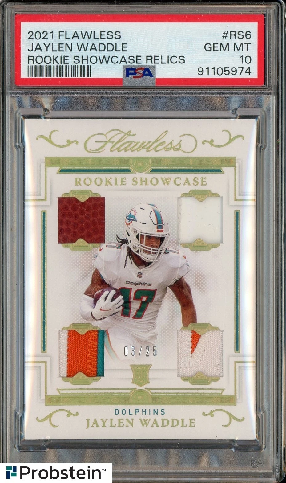 Jaylen Waddle Panini Flawless Rookie Showcase Relics #RS6 Base