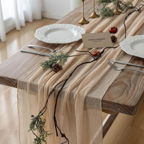 Gauze Rustic Cheesecloth Table Runner for Wedding Baby Shower Bridal Shower