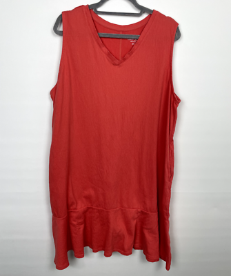 Cuddl Duds 2X Crinkle Jersey Tank Dress with Flounce Hem Spiced Coral Plus  Size | eBay
