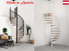 Indoor Spiral Staircase Dia39.37" Smallest on the Market Beech Step PVC Handrail