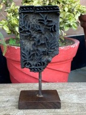 Collectible Wooden Hand Carved Beautiful Leaf Pattern Printing Block Home Decor
