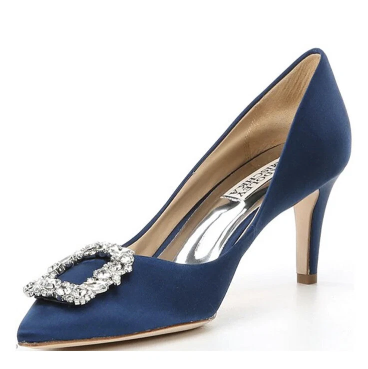Badgley mischka navy best sale shoes