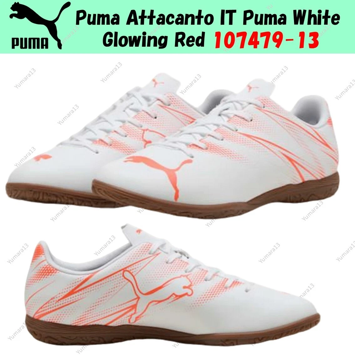 Puma Attacanto IT Puma White Glowing Red 107479 13 taglia uomo