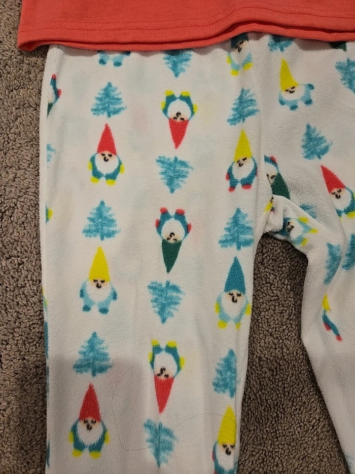 Kids Girls Cuddl Duds Long Sleeve Pants PJ Set Size XS (6/6X) Pink "Gnome For..  - Imagem 2 de 4