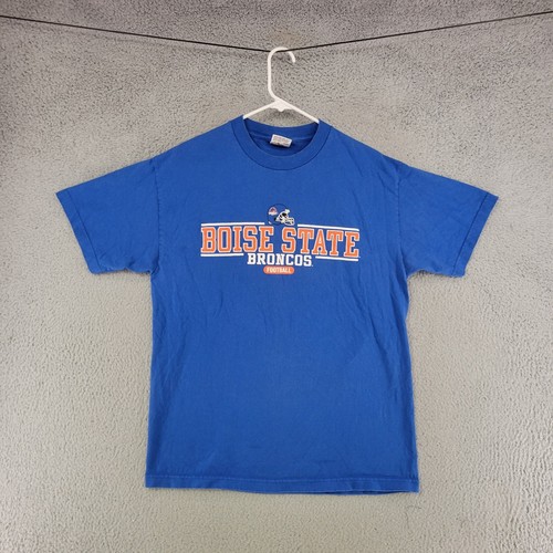 Vintage Boise State Broncos Shirt Men L Large Blue Football Short