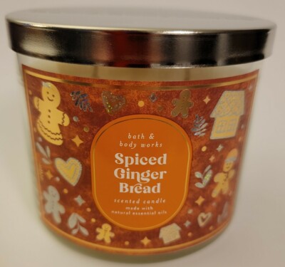 BATH & BODY WORKS SPICED GINGER BREAD SCENTED 3 WICK 14.5 OZ CANDLE