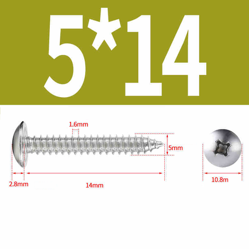 M4-M5 304 Stainless Steel Phillips Truss Head Bolts Pan Head Self Tapping Screws - Picture 30 of 44