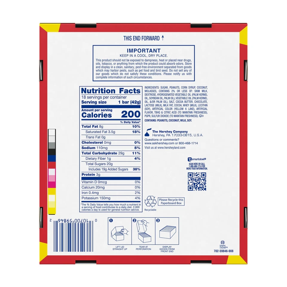 Хрустящее арахисовое масло ZAGNUT поджаренные кокосовые конфеты батончики упаковка из 18 штук - Изображение 2 из 3