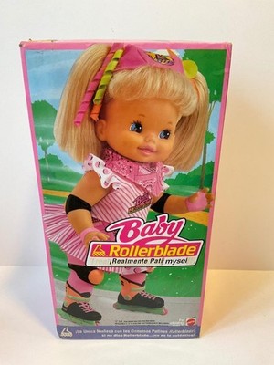 1990s VINTAGE MATTEL BABY ROLLERBLADE SKATES 15  NOS RARE BOX MIB 1991