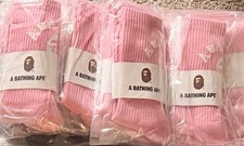 Brand New Single Pair of Pink Bape Crew Socks A Bathing Ape