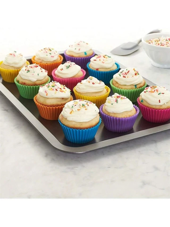 Silikon Muffinförmchen Cupcake Formen Backförmchen Wiederverwendbar Antihaft - Bild 2 von 4