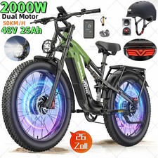 Doppelmotor 2000W E-Mountainbike 48V 25Ah Herren Elektrofahrrad Ölbremse …