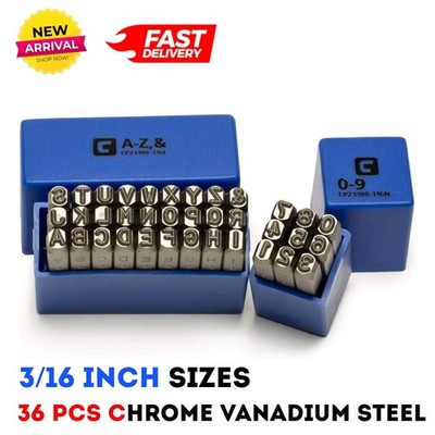 3/16'' Steel Punch Letter Number Stamp for Stamping Wood Copper Brass Key Marking