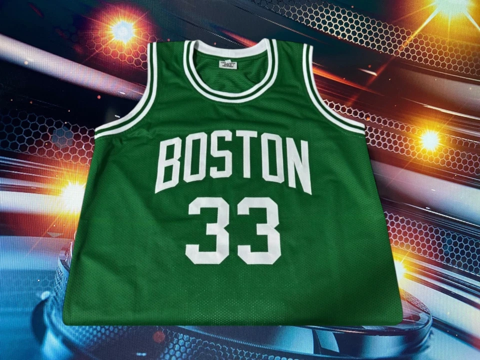 LARRY BIRD AUTOGRAPHED CUSTOM BOSTON CELTICS GREEN STAT JERSEY COA PSA - Image 2 of 3