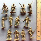 Vintage original 1960s Marx 54mm tan yellow WWII Battleground US Army soldiers