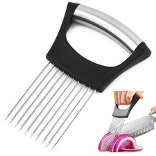Onion Holder for Slicing - Stainless Steel Onion Slicer  Vegetable Holder Cut...