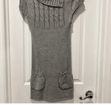 Gray Knit Short Sleeve Sweater Dress NWT